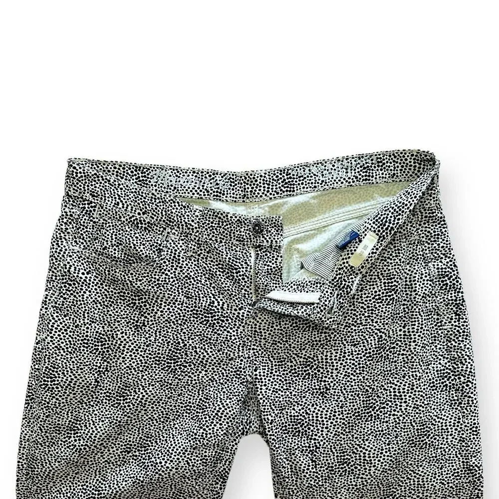 MADEWELL Safari Dotted Print Pants Mid Rise Ankle Stretch Slim White Black